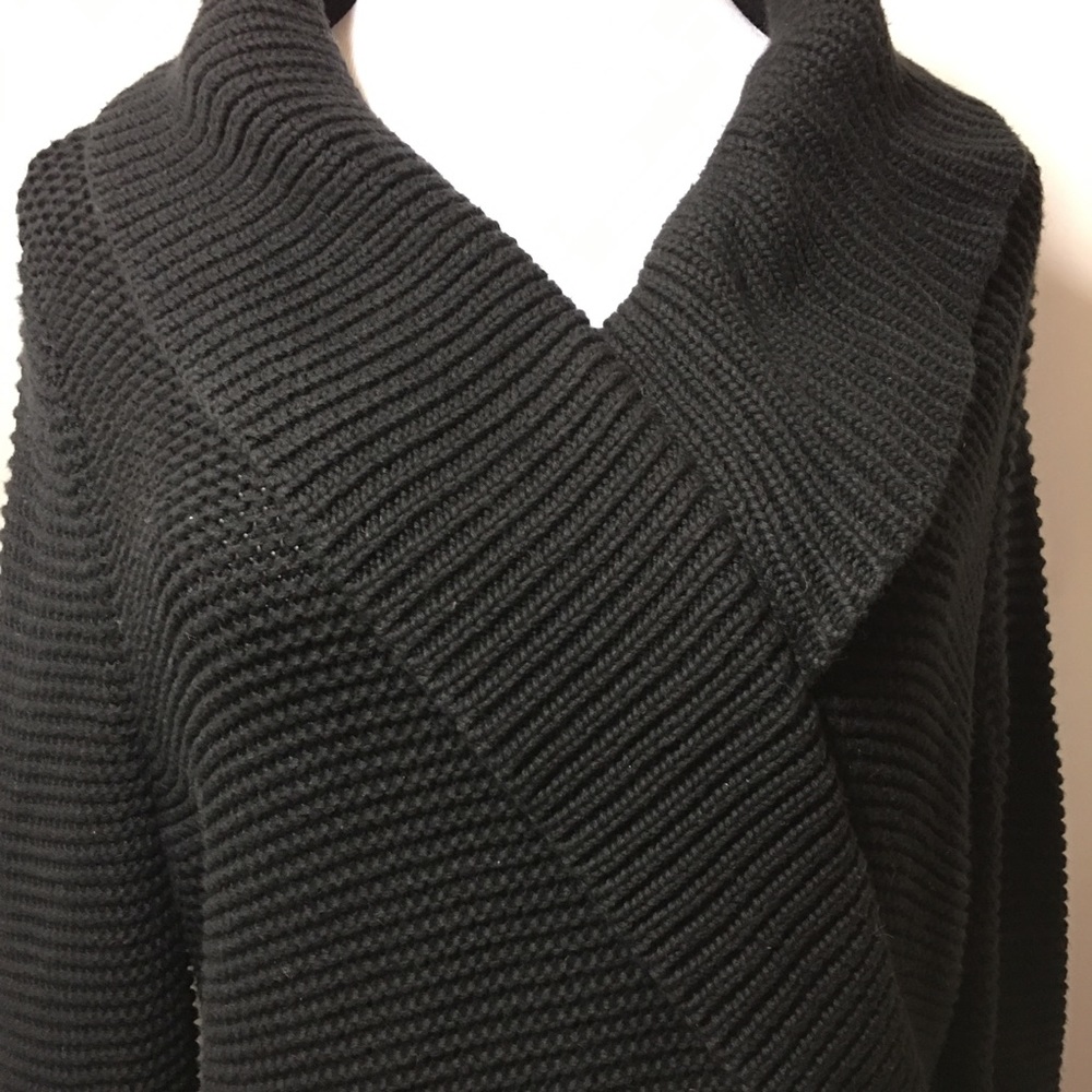 Talbots Black Label Chunky Knit Black Sweater Sz Large - Picture 2 of 7